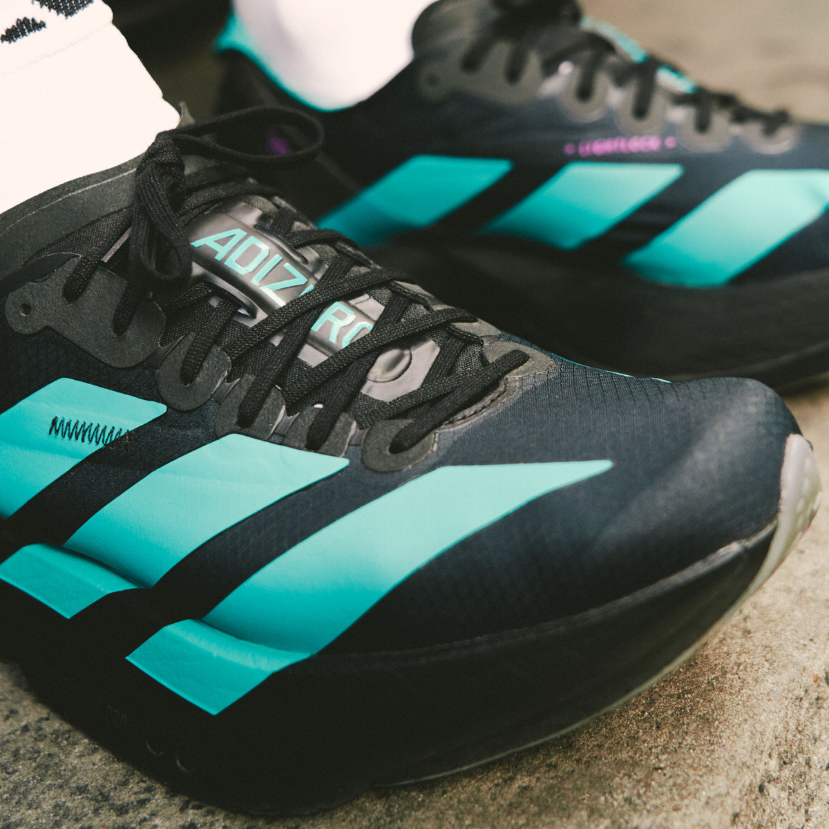 Adidas Adizero Adios PRO 4 M Sneakers - Black / Pure Teal / Magic Purple - view 3