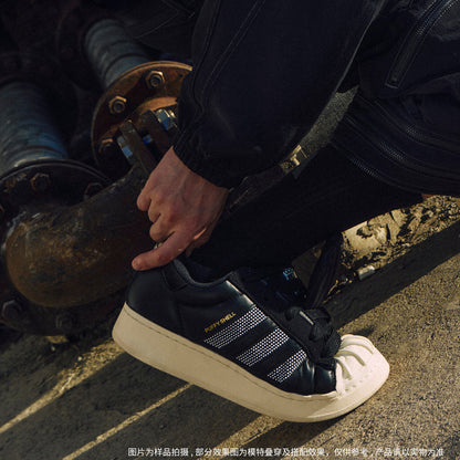 Adidas Superstar Puffy Shell Sneakers - Black / Off White - view 6