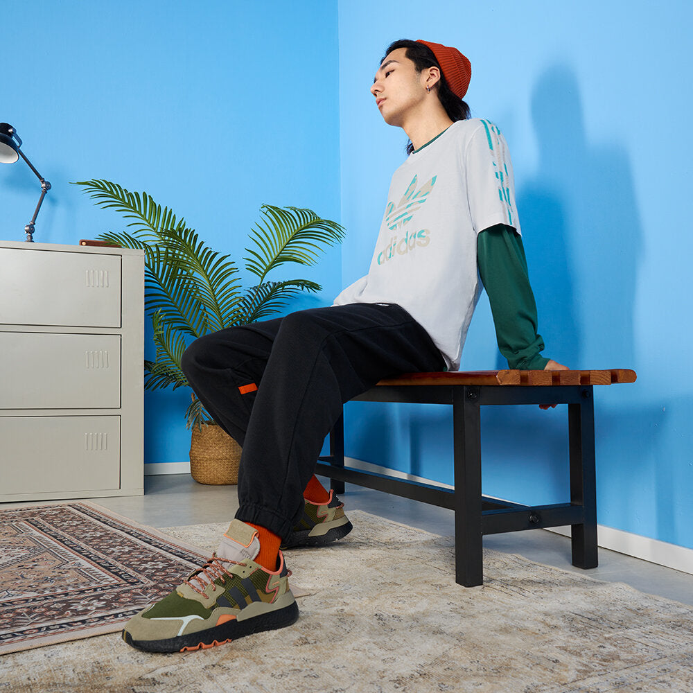 Adidas NITE Jogger Sneakers - Green / Light Beige / Ochre / Orange - view 3