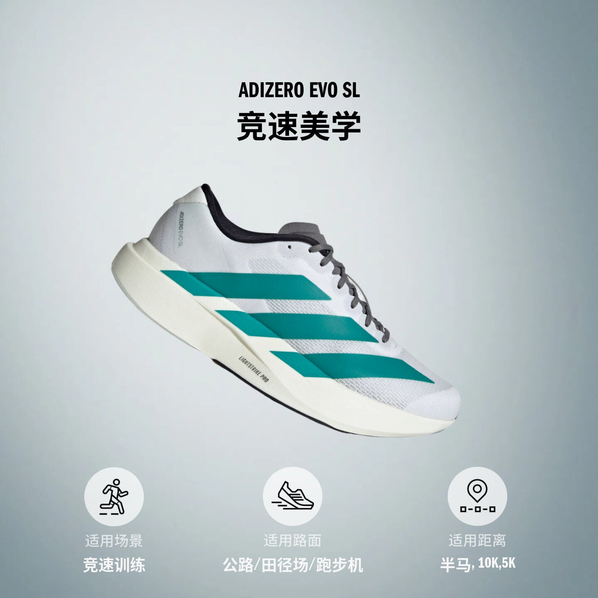 Adidas Adizero Evo SL M Sneakers - White / Royal Blue / Pure Ruby - view 3