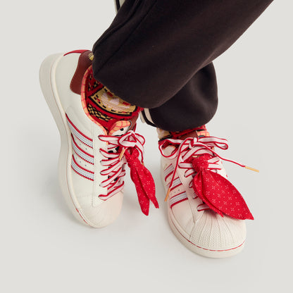 Adidas Superstar II J Sneakers - Chalk White / Light Blue / Better Scarlet - view 2