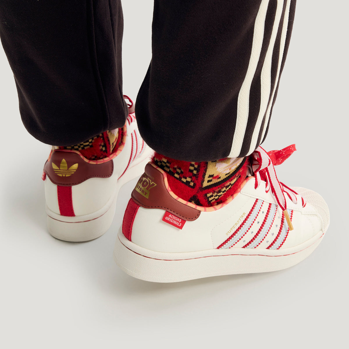 Adidas Superstar II J Sneakers - Chalk White / Light Blue / Better Scarlet - view 3