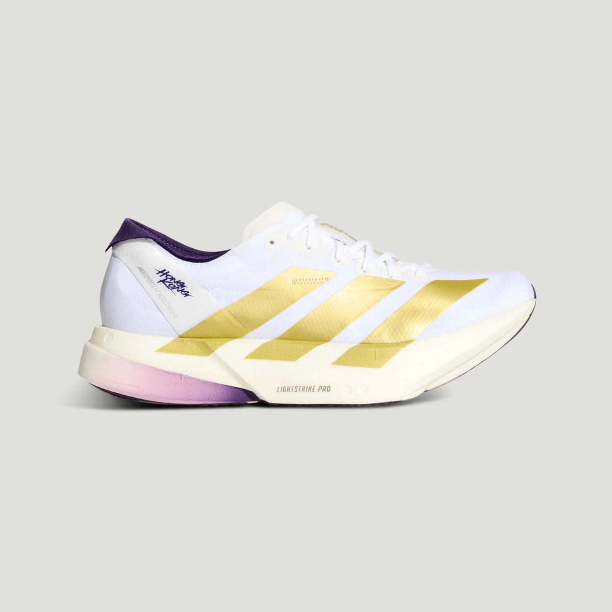 Adidas Adizero Adios PRO 4 Sneakers - White / Gold / Aurora Plum - view 7