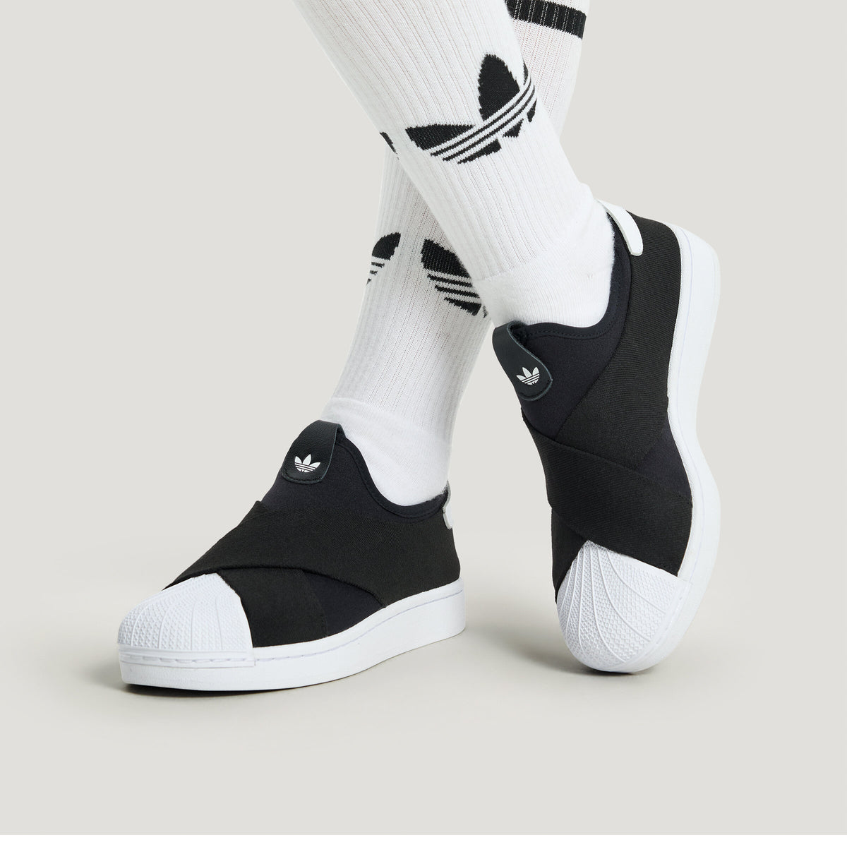 Adidas Superstar II Slipon Sneakers - Black / White - view 5