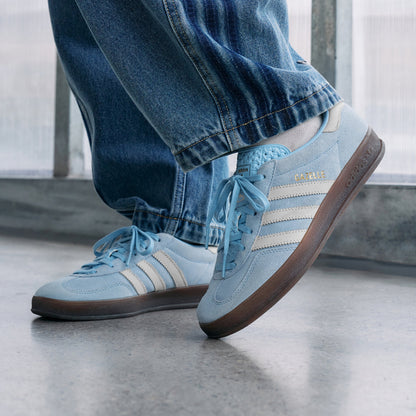Adidas Gazelle Indoor Sneakers - Pink Blue / Chalk White / Resin Yellow - view 1