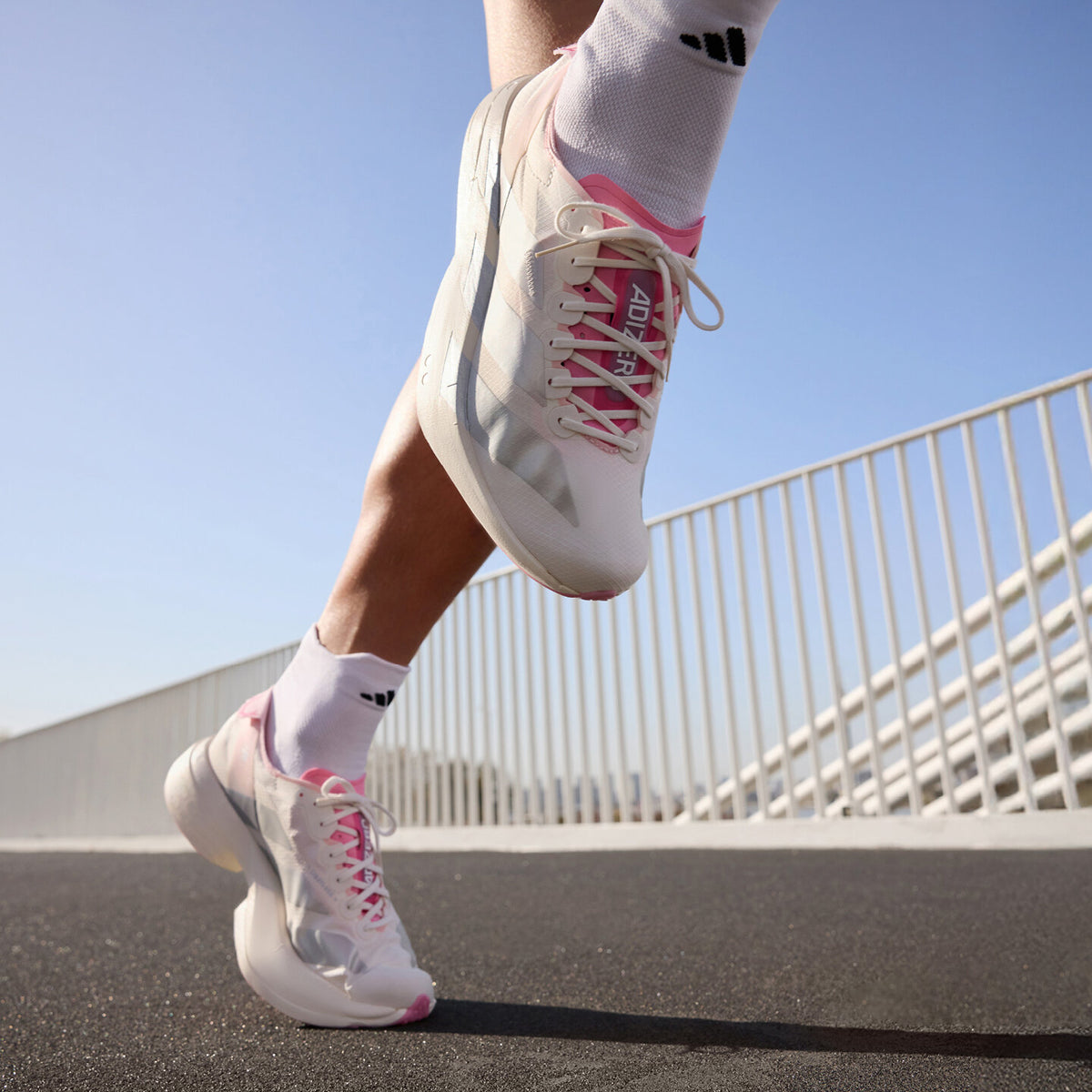 Adidas Adizero Adios PRO 4 M Sneakers - Crystal White / Silver Metallic / Blessed Pink - view 3
