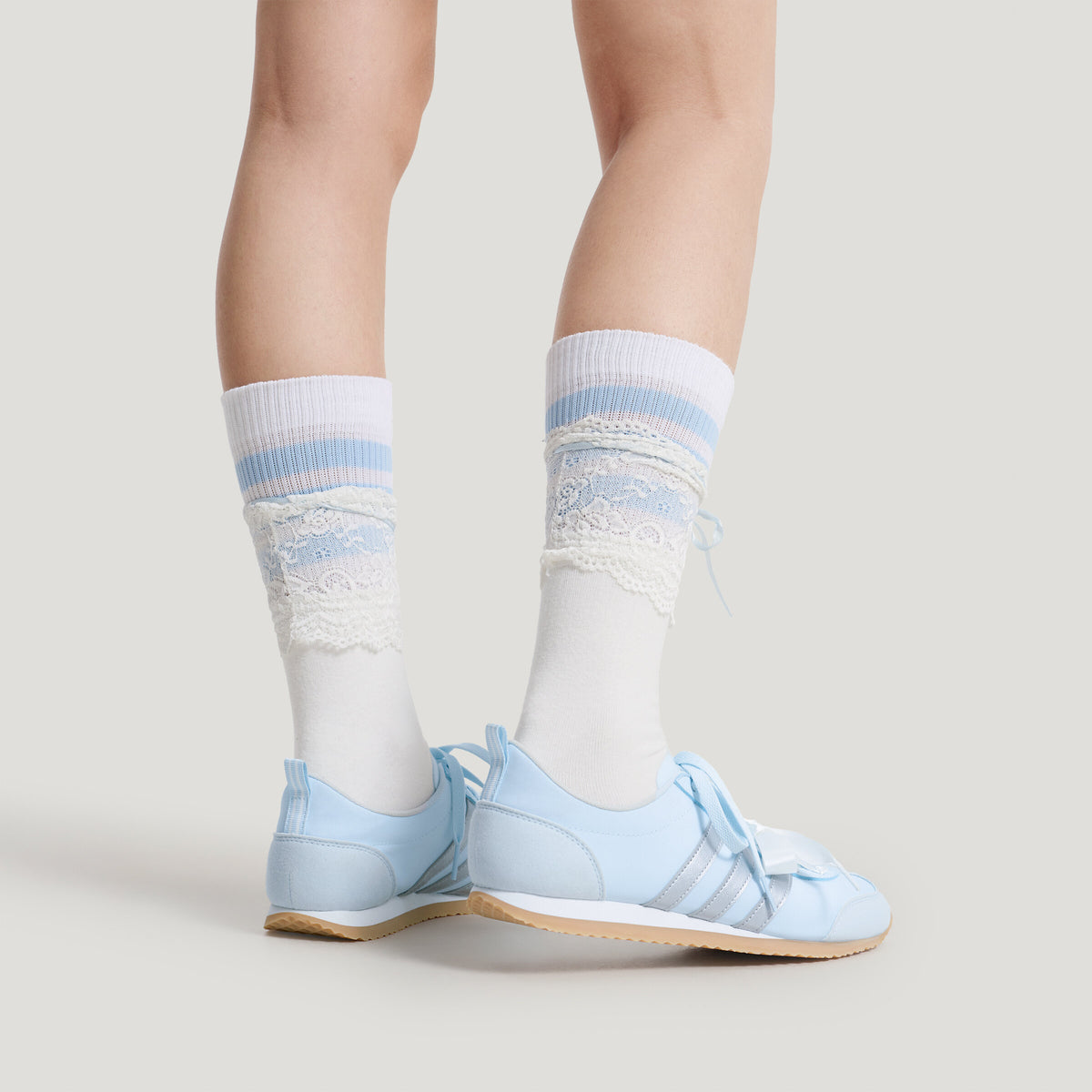 Adidas VS JOG 2.0 Sneakers - Light Sky Blue / Silver Metallic / Crystal White - view 5
