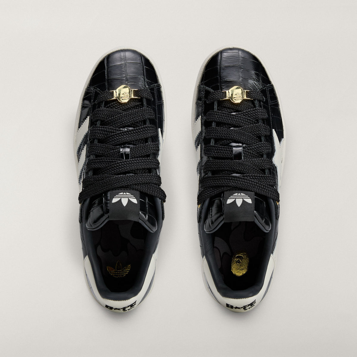 Adidas Campus 00S BAPE Sneakers - Black / Chalk White / Gold - view 4