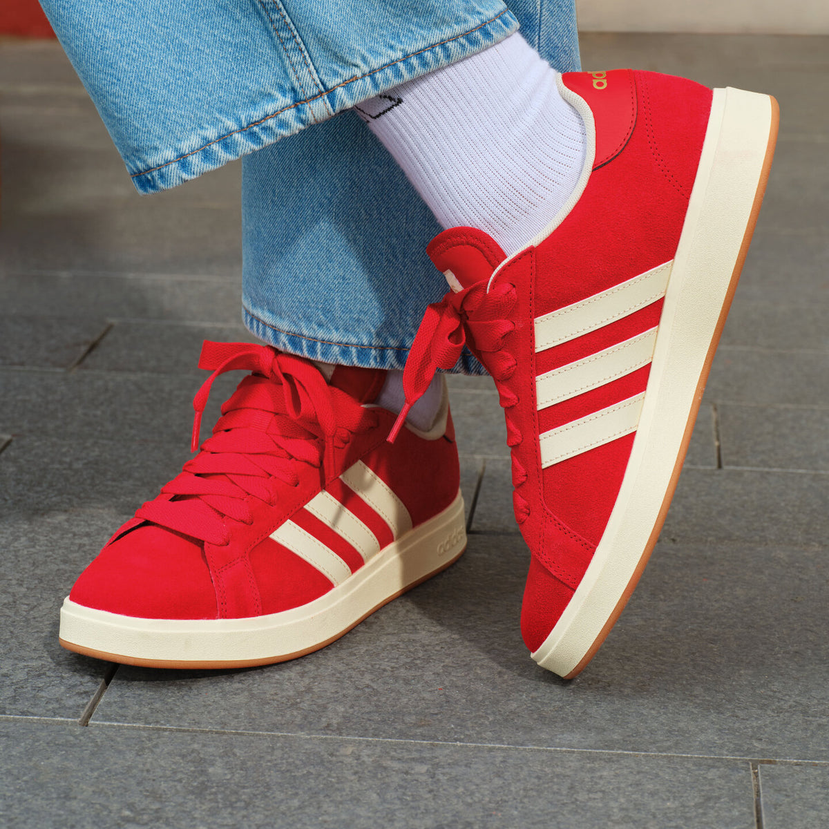 Adidas Grand Court BASE 00s Sneakers - White / Resin Yellow - view 1