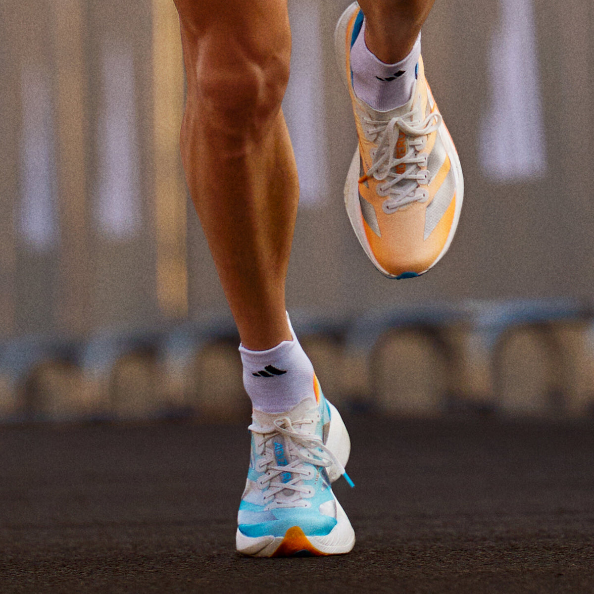 Adidas Adizero Adios PRO 4 Sneakers - Crystal White / Orange Yellow / Sky Blue - view 7