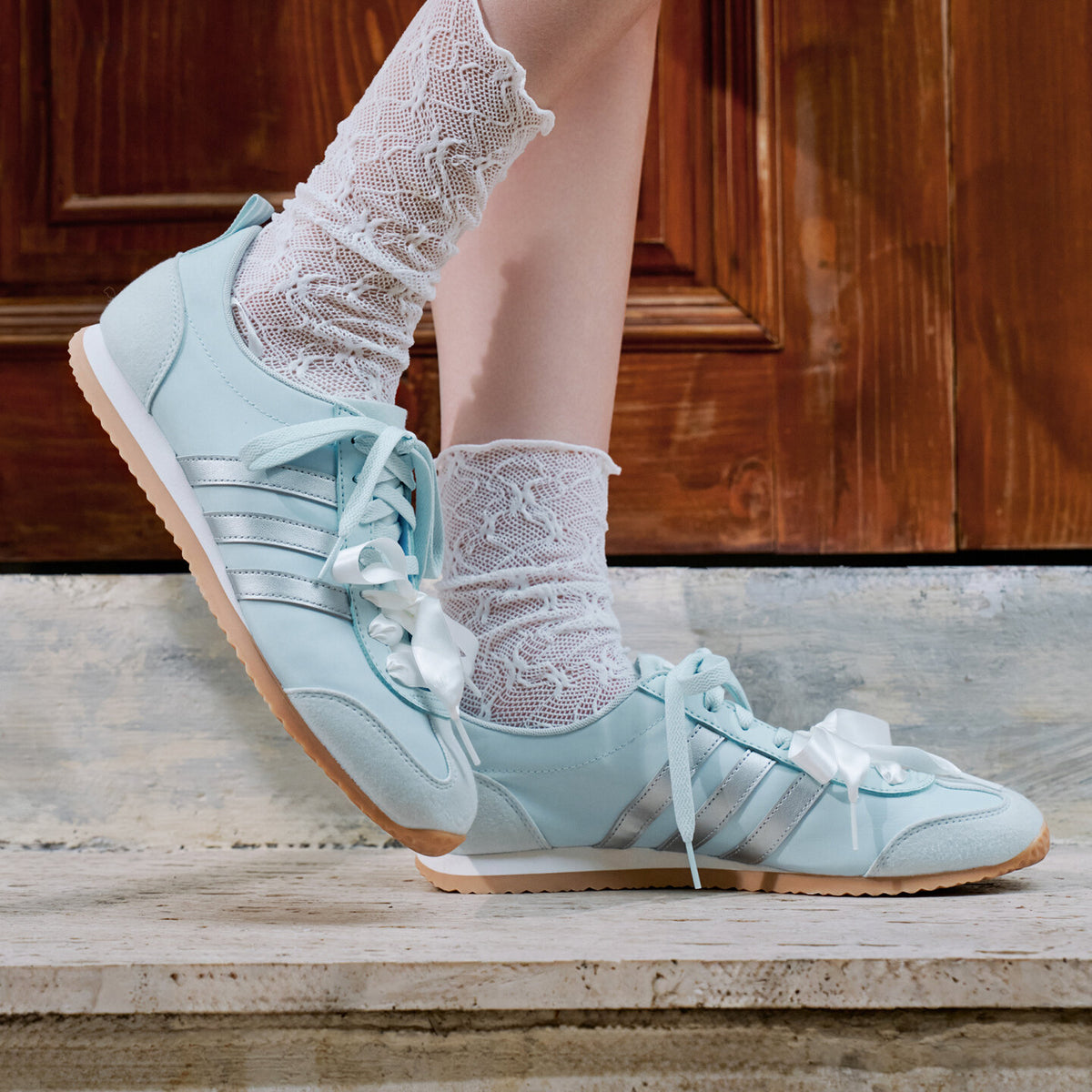 Adidas VS JOG 2.0 Sneakers - Light Sky Blue / Silver Metallic / Crystal White - view 1