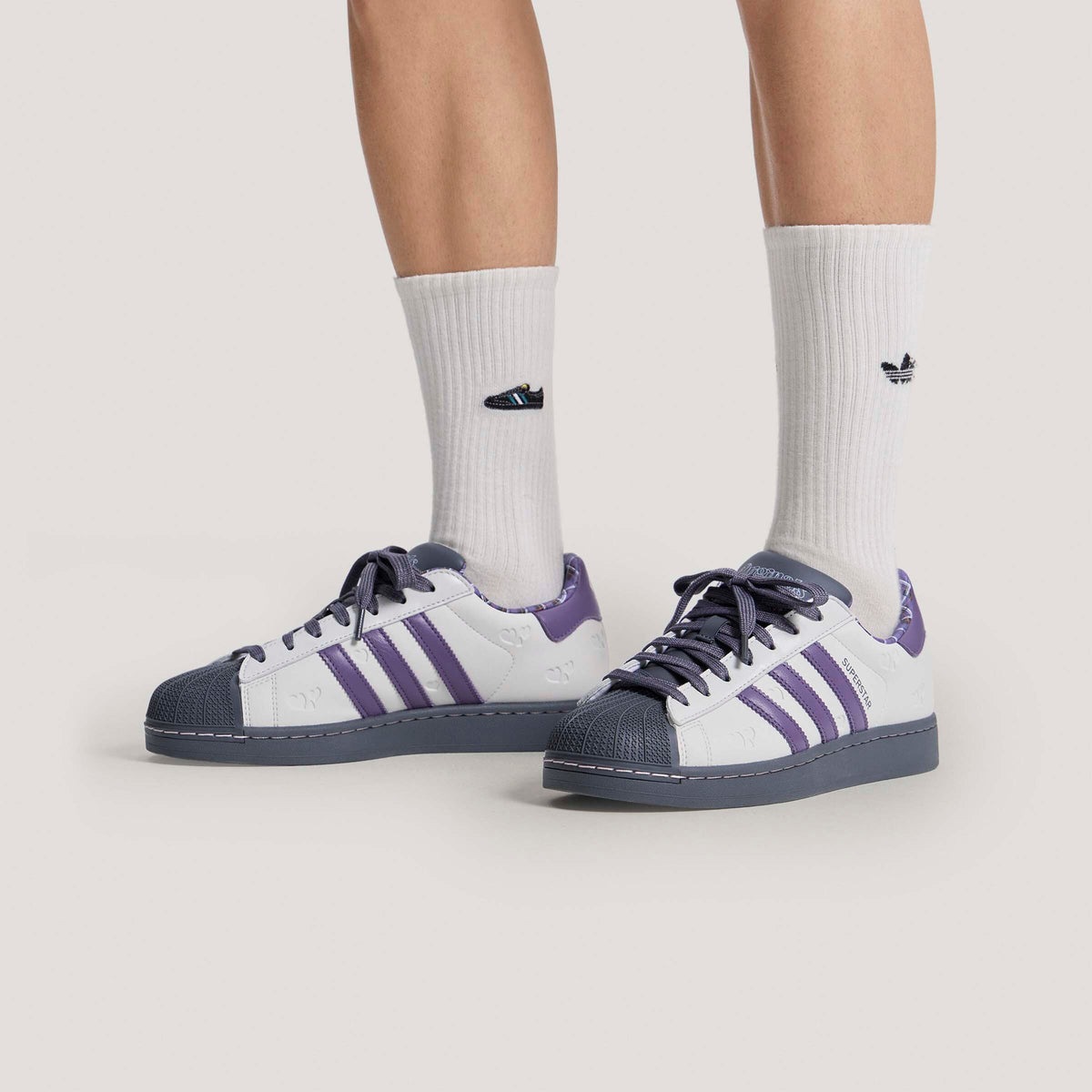Adidas Superstar II Sneakers - Crystal White / Magic Mauve / Light Grey - view 4
