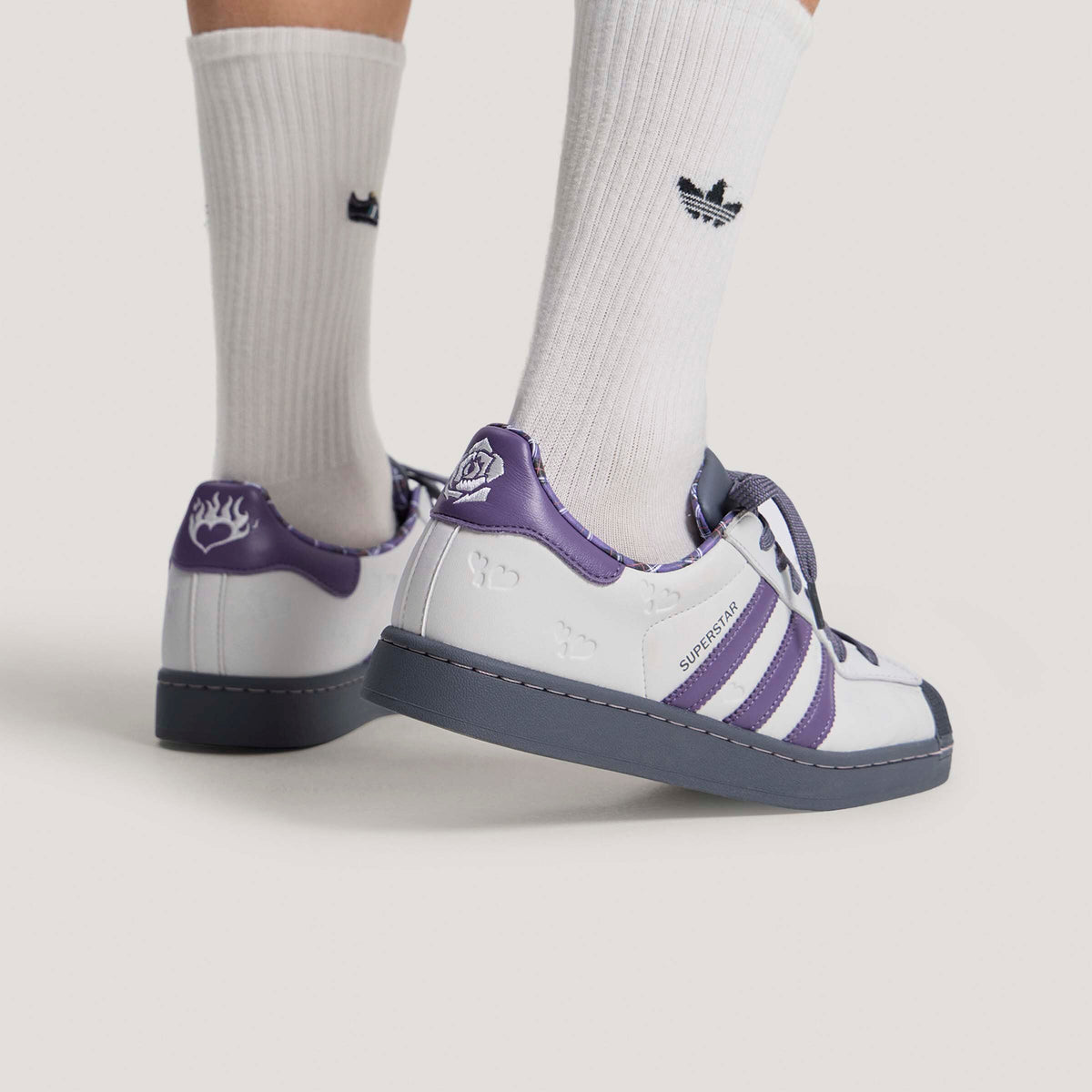 Adidas Superstar II Sneakers - Crystal White / Magic Mauve / Light Grey - view 5
