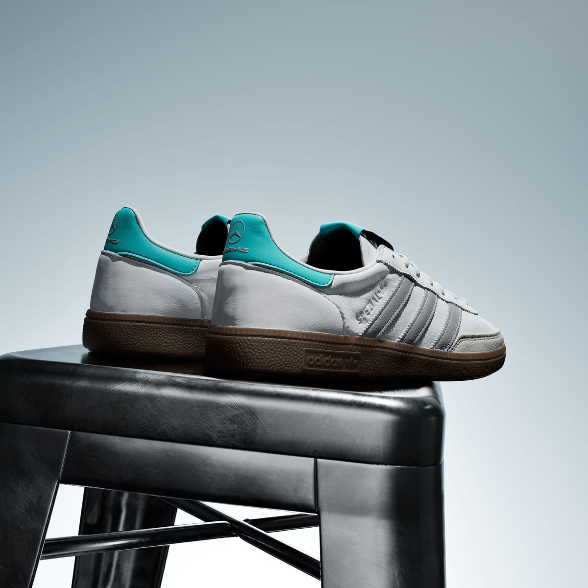 Adidas Handball Spezial MER Sneakers - White / Silver Metallic / Resin Yellow - view 6