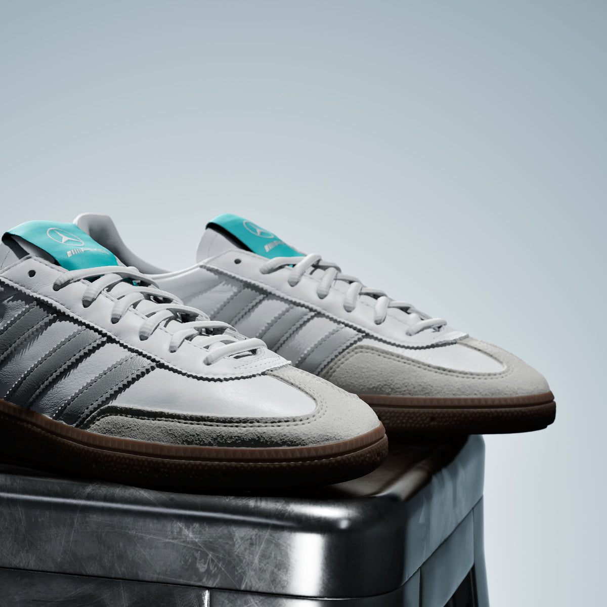 Adidas Handball Spezial MER Sneakers - White / Silver Metallic / Resin Yellow - view 4