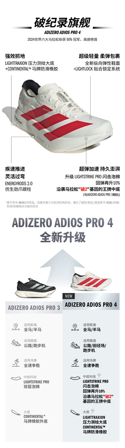 Adidas Adizero Adios PRO 4 M Sneakers - Blue / White / Magic Lime - view 2