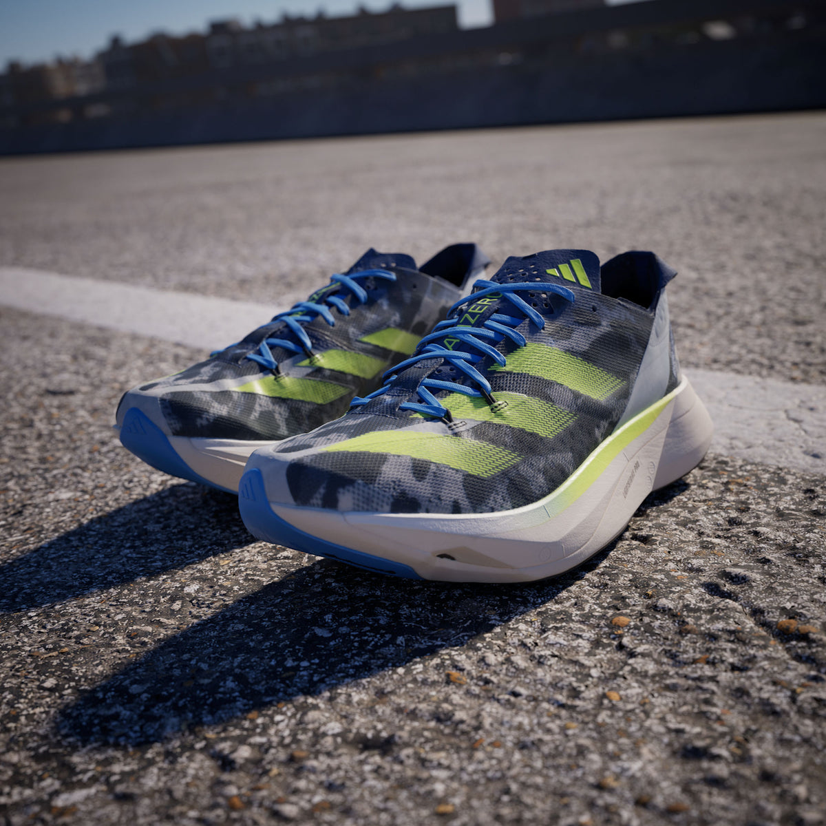 Adidas Adizero Adios PRO 3 Sneakers - Crystal White / Lucid Lemon / Blue - view 6