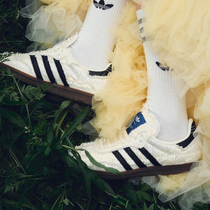 Adidas Caroline Samba OG Satin Sneakers - Chalk White / Black / Clear Brown - view 1
