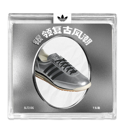 Adidas SL72 OG Sneakers - Silver Metallic / Core Black / Chalk White - view 4