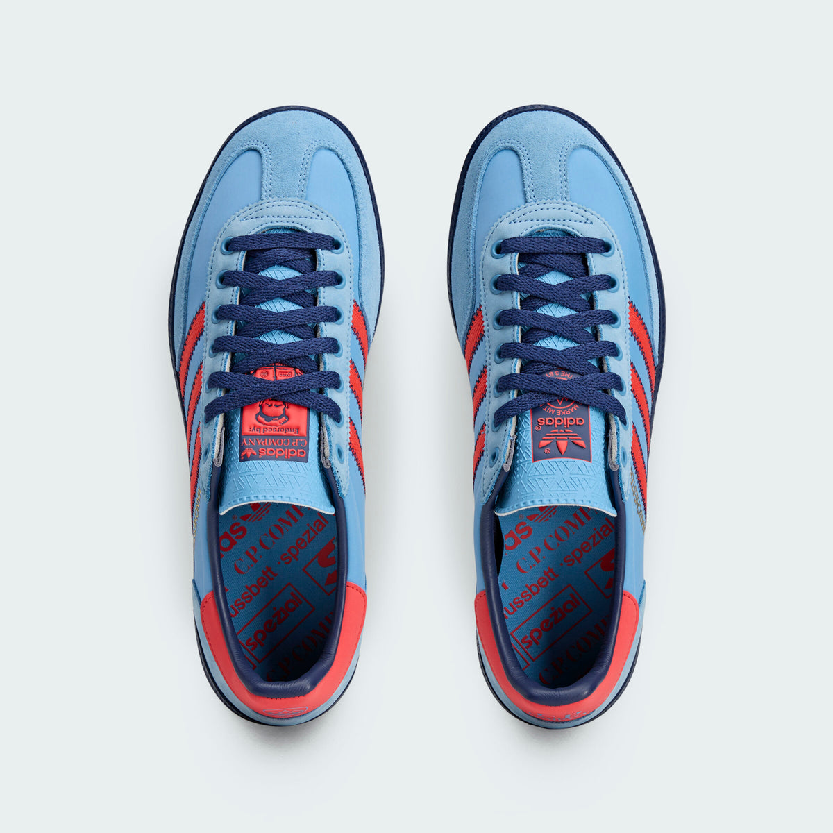 Adidas Spezial CP Manchester HOES Sneakers - Pale Blue / Light Red / Dark Blue - view 3