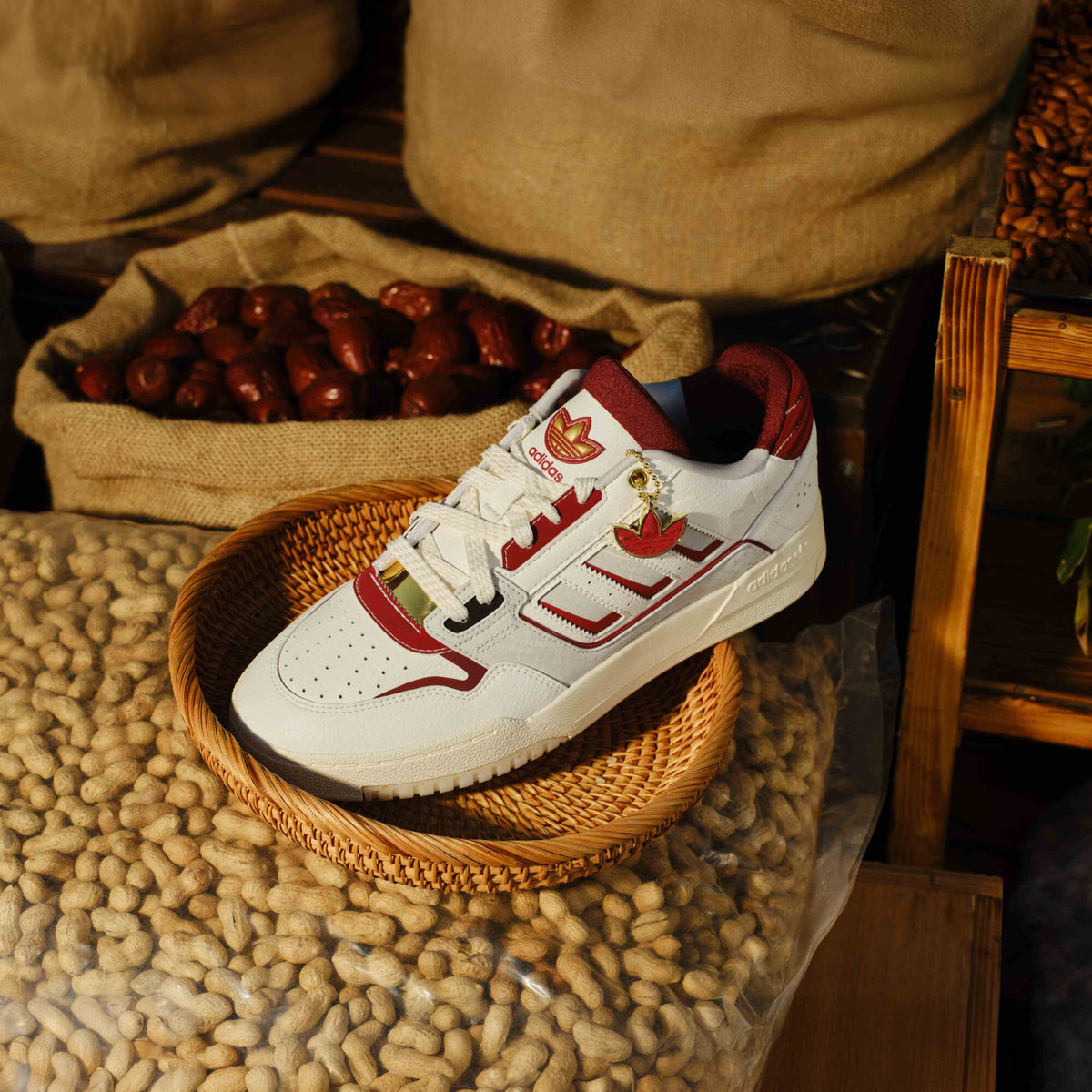 Adidas DROP STEP LOW 2.0 Sneakers - White / Off White / Light Grey / Maroon - view 1