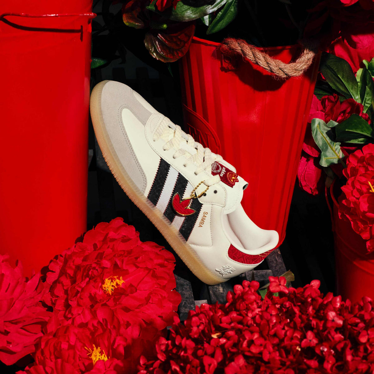 Adidas Samba OG Sneakers - White / Black / Maroon - view 1
