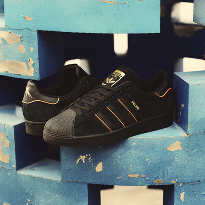Adidas Superstar x Felipe Sneakers - Black / Better Scarlet / Gold - view 1