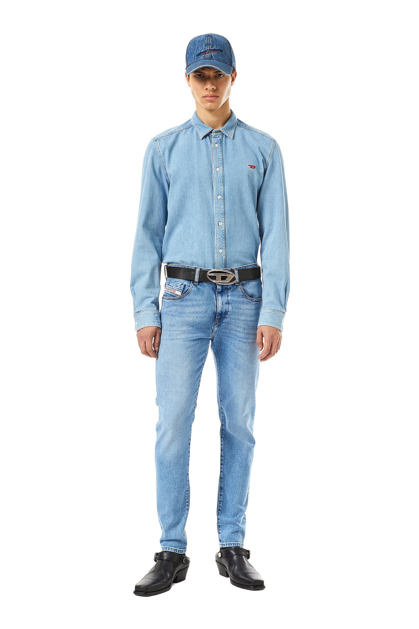 Diesel 1DR logo-buckle leather belt