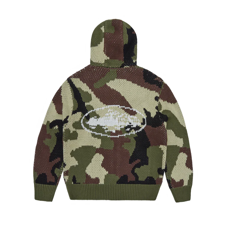 Corteiz Alcatraz Heavy Knit Zip Hoodie Camo