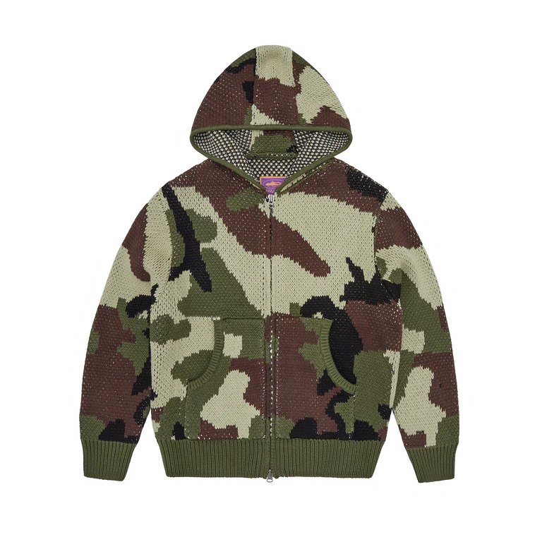 Corteiz Alcatraz Heavy Knit Zip Hoodie Camo