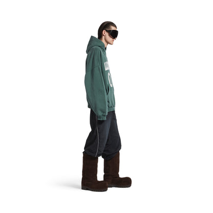 Hoodie Basketball Fit Large pour Homme en Vert Foncé/vert Clair