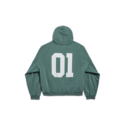 Hoodie Basketball Fit Large pour Homme en Vert Foncé/vert Clair
