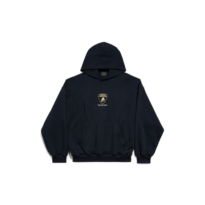 Hoodie Balenciaga I Automobili Lamborghini Fit Medium pour Homme en Noir Délavé