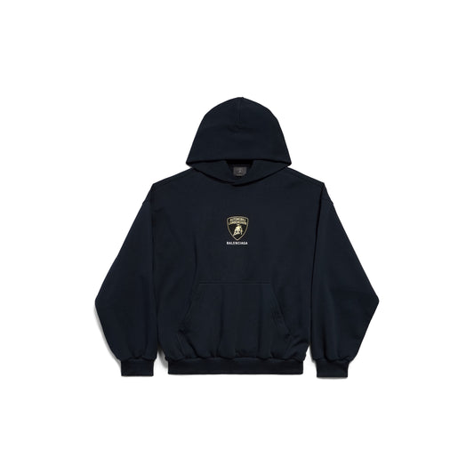 Hoodie Balenciaga I Automobili Lamborghini Fit Medium pour Homme en Noir Délavé