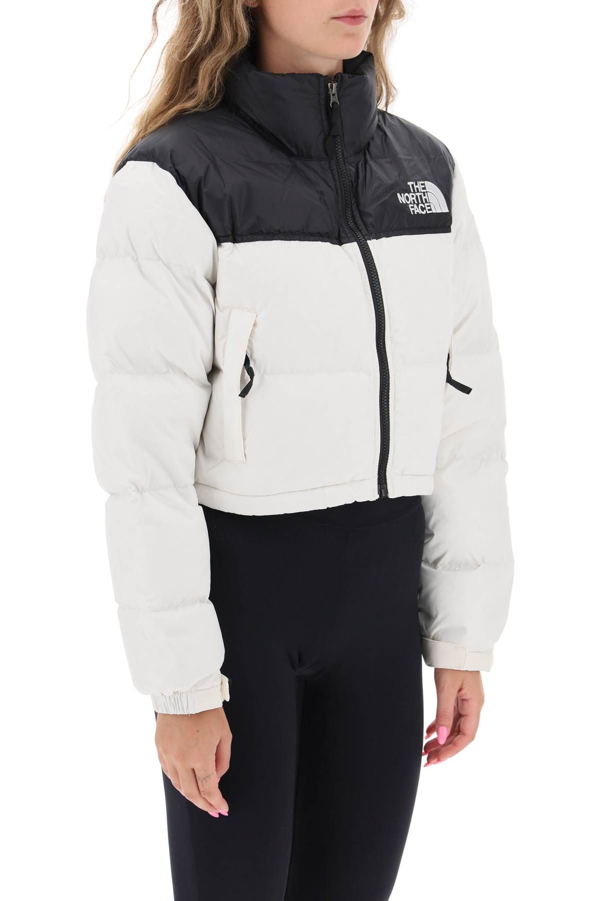 The North Face Nuptse Cropped Jacket in Red